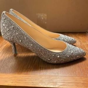 Betsey Johnson kitten heels. Worn once/in box